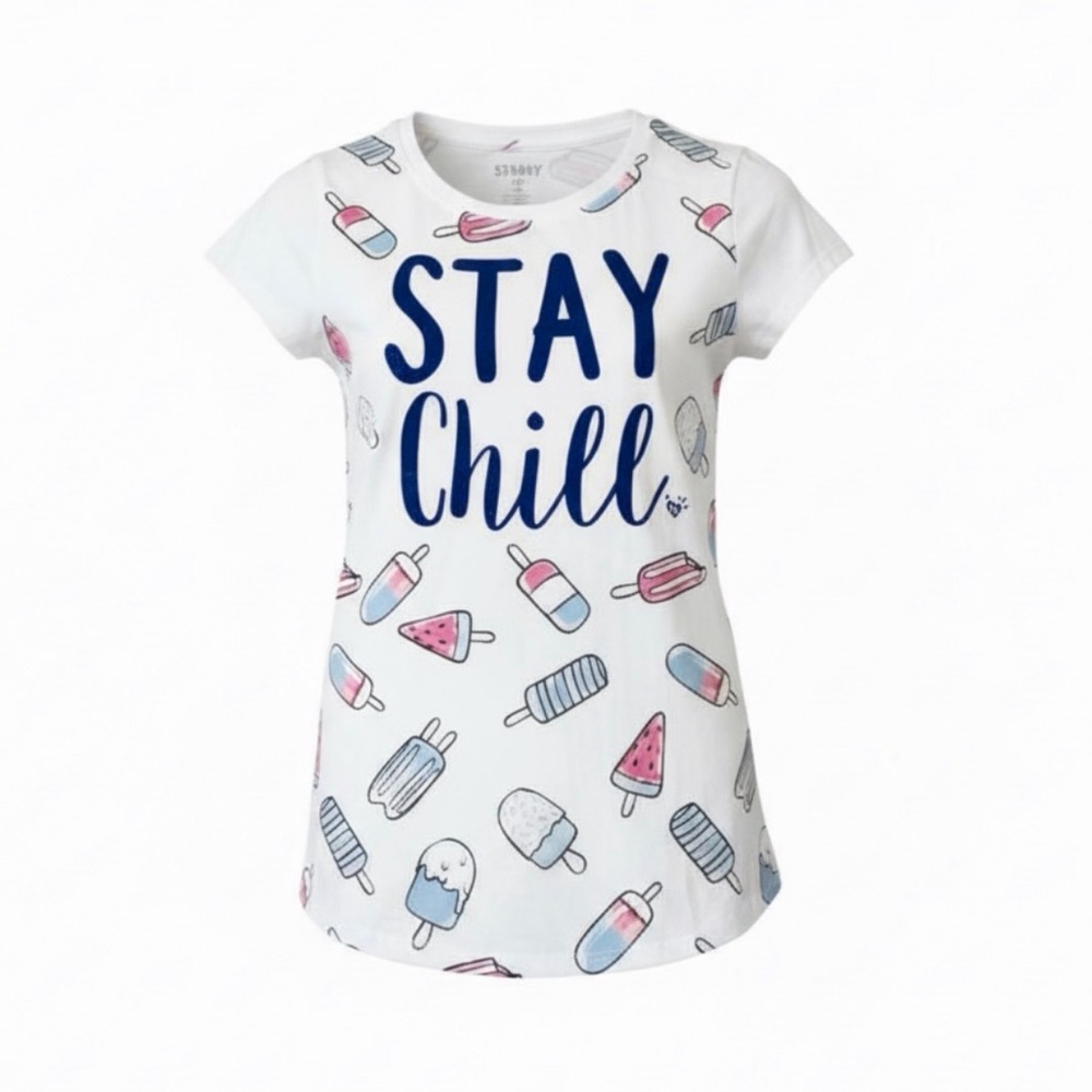 Justice girls “Stay‎ Chill” shirt size 8